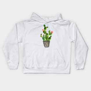 Watercolor hand painted cactus Kids Hoodie